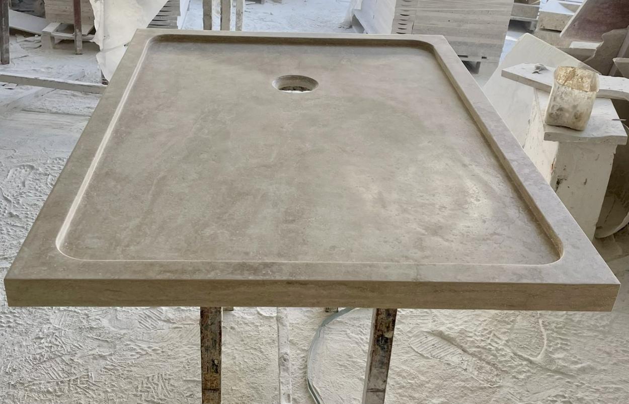 Receveur, bac à douche en Travertin épaisseur 5cm