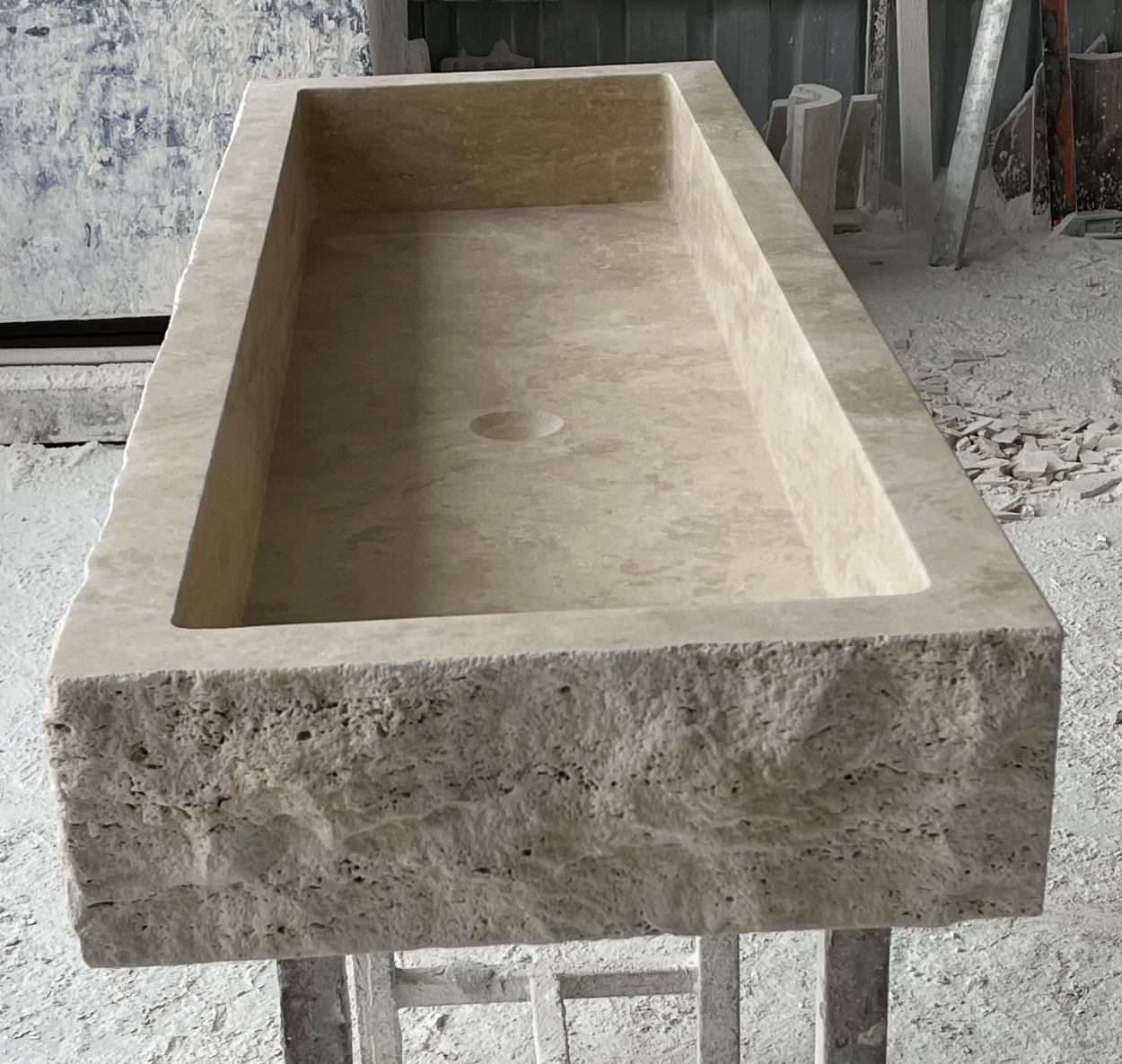 Evier vasque en travertin 